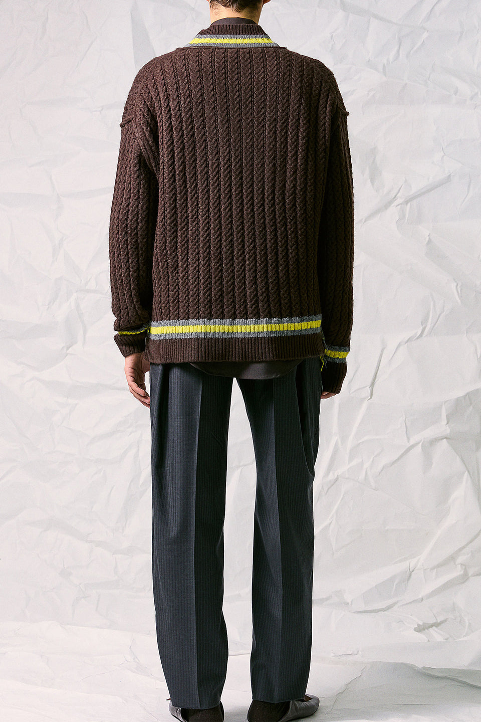 CABLE KNIT TENNIS SWEATER