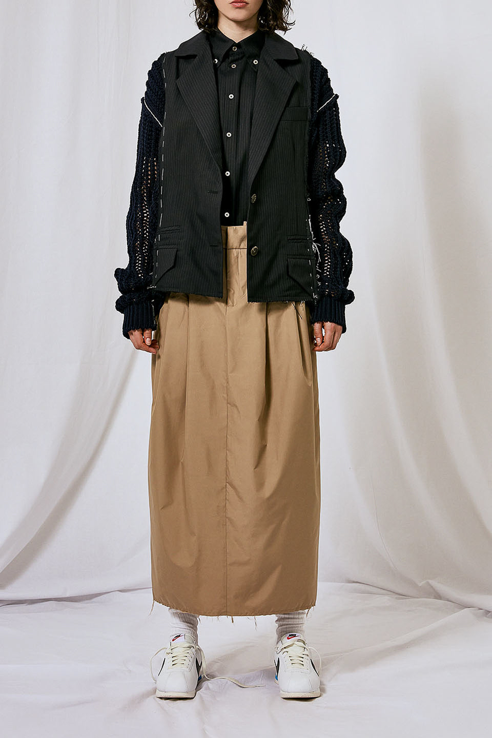 CENTRAL BLAZER AND OPEN KNIT SLEEVES