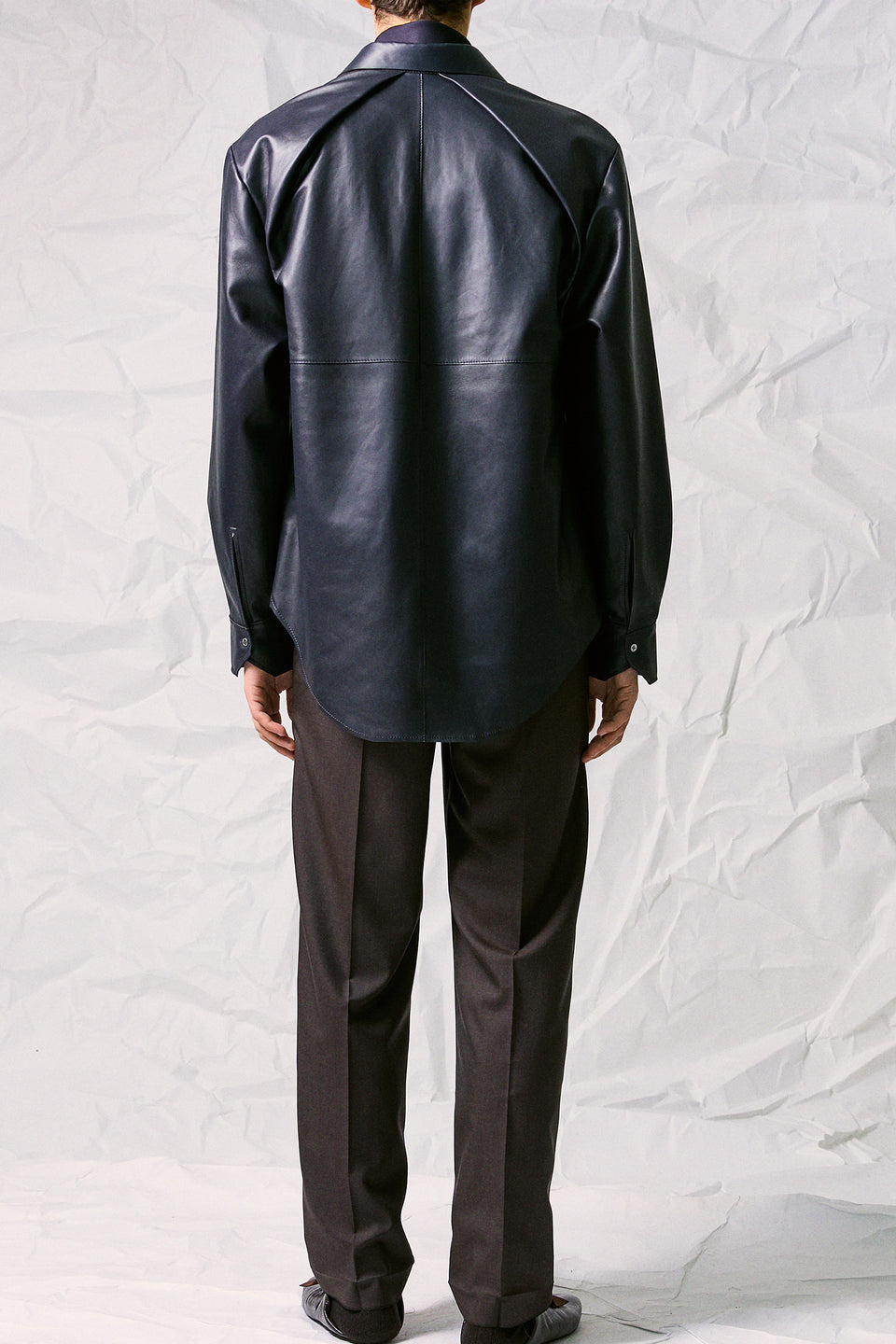 LEATHER ZIPPED SHIRT