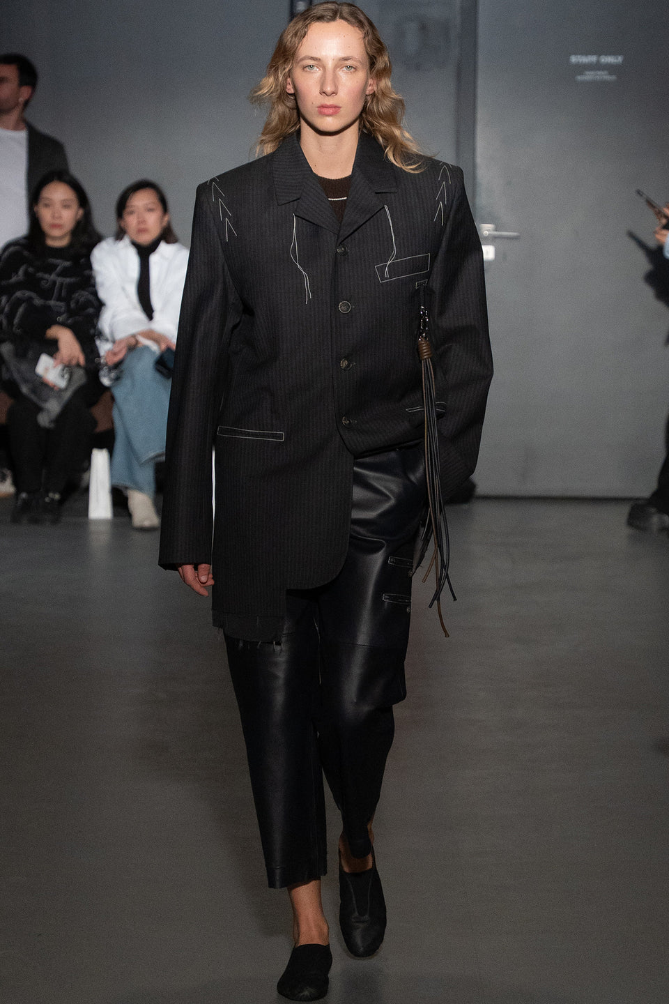 JETTED LEATHER TROUSERS