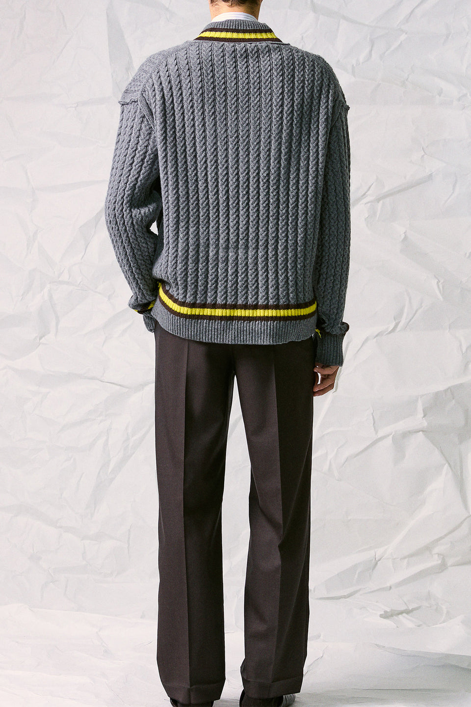 CABLE KNIT TENNIS SWEATER