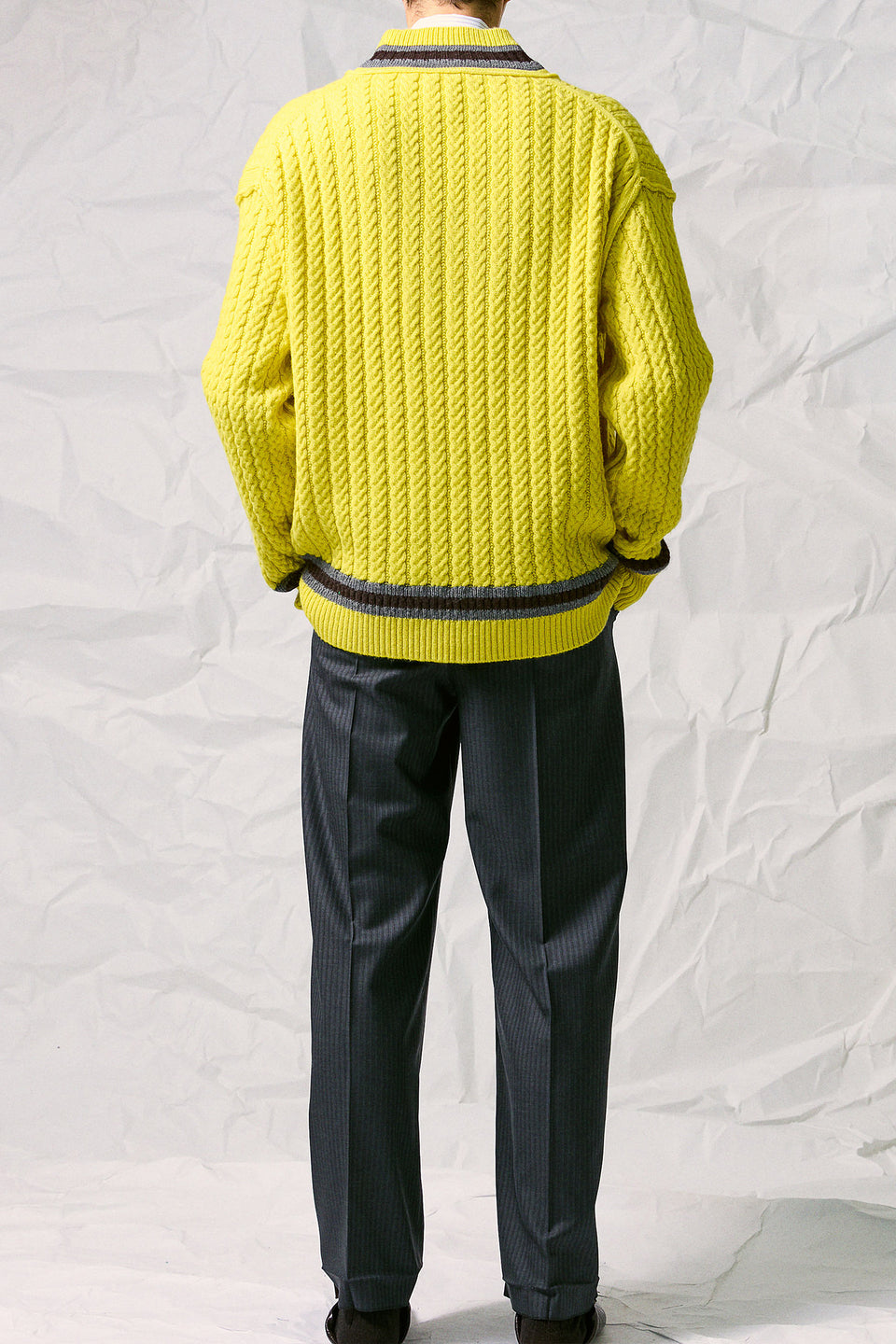 CABLE-KNIT TENNIS SWEATER
