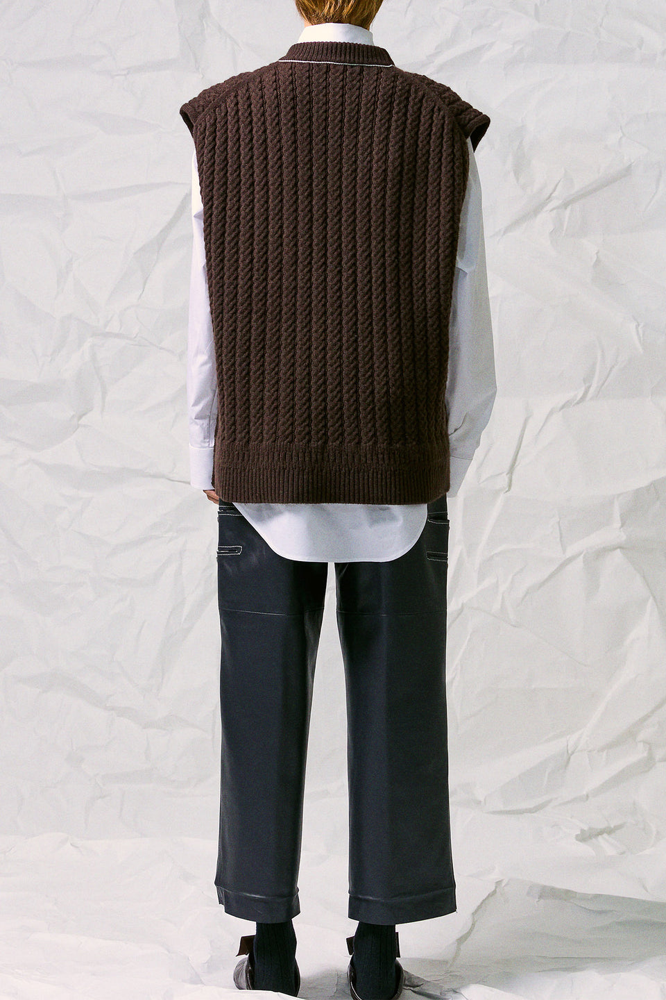 CABLE-KNIT VEST