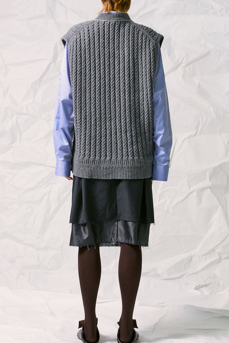 CABLE-KNIT VEST