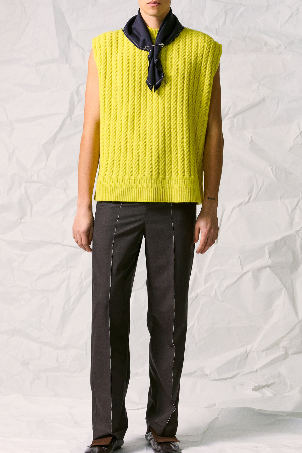 CABLE-KNIT VEST
