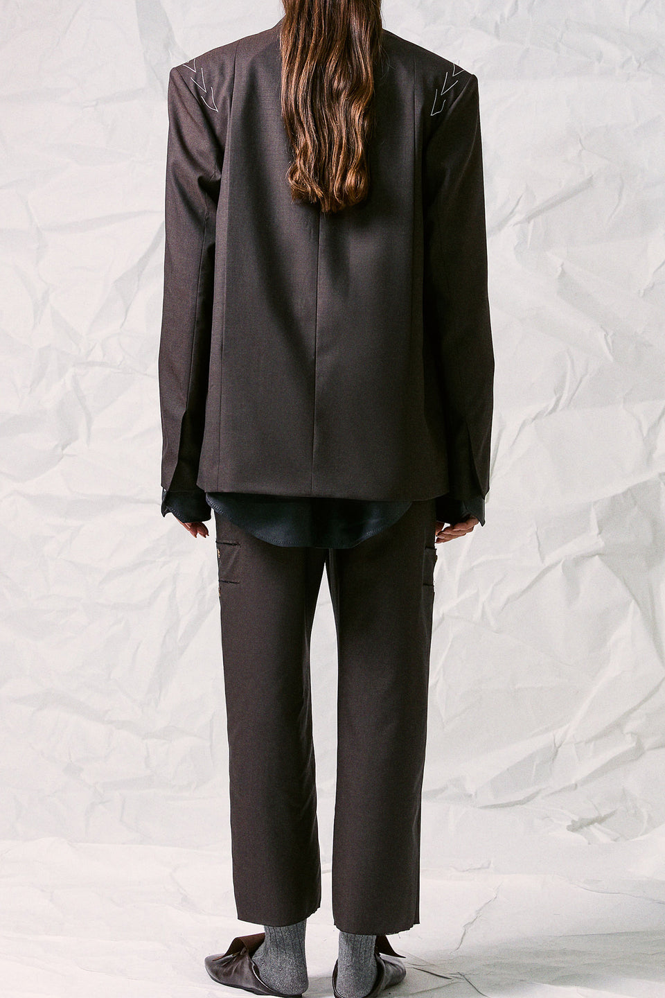 JETTED TAILORED TROUSERS