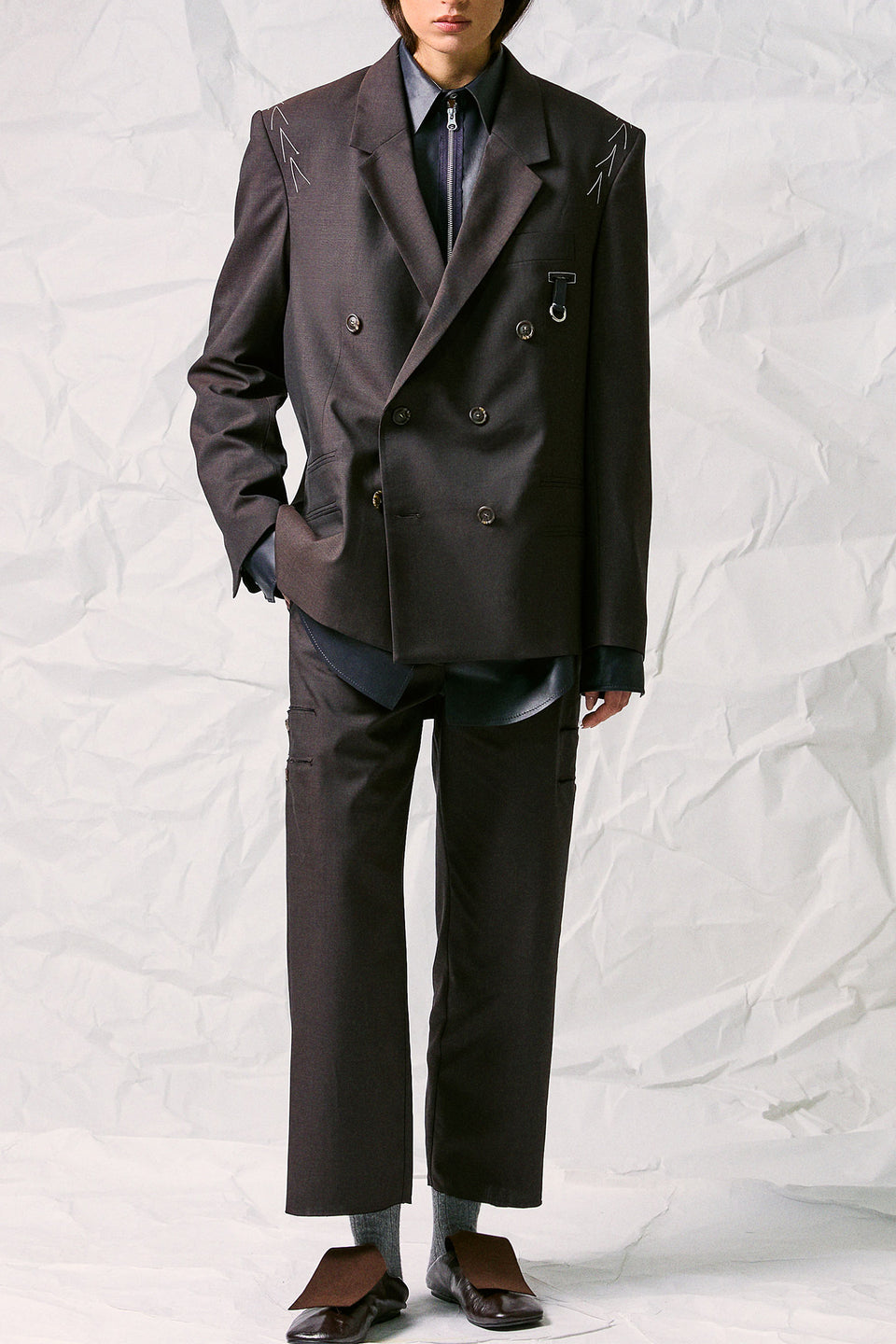 JETTED TAILORED TROUSERS