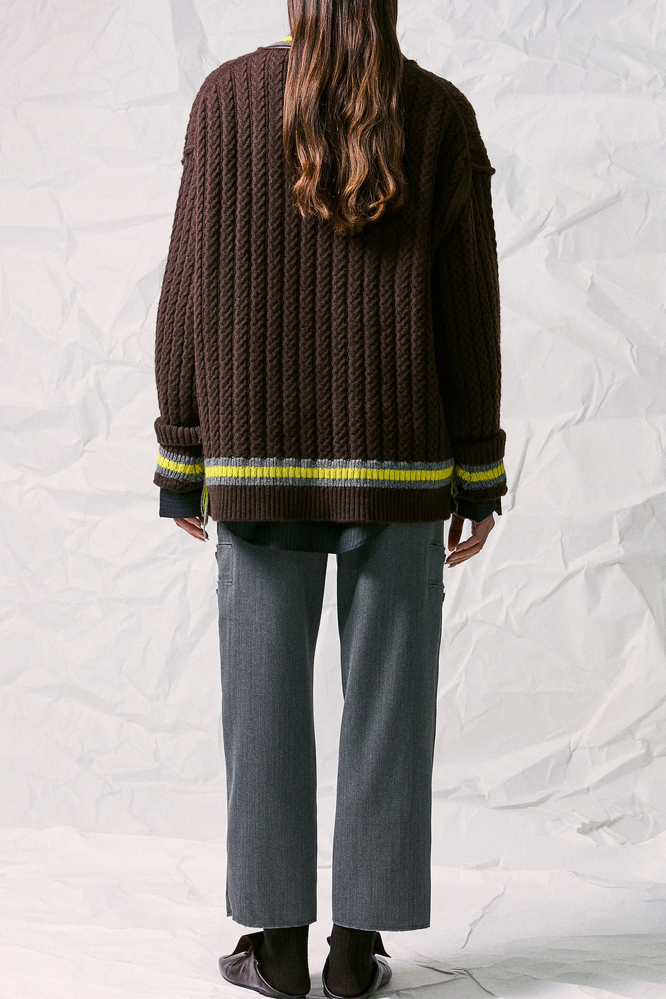 CABLE KNIT TENNIS SWEATER