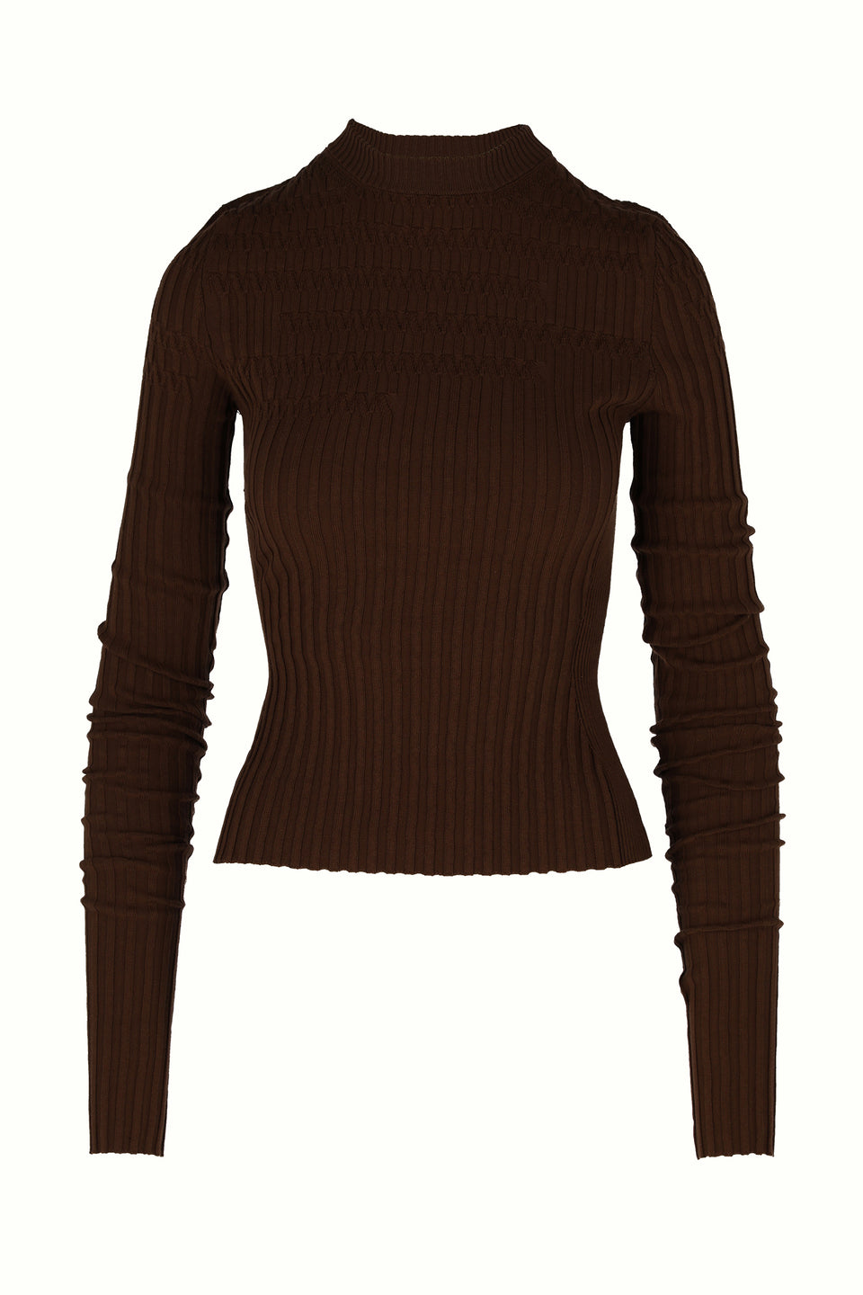 KNIT FITTED LONG SLEEVE TOP