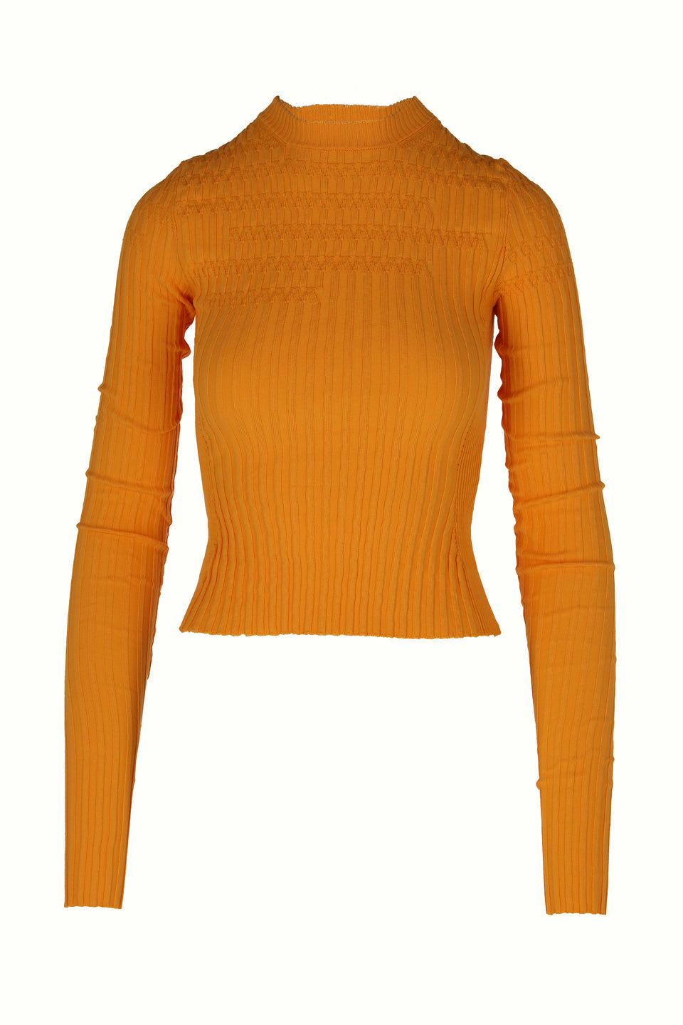 KNIT FITTED LONG SLEEVE TOP